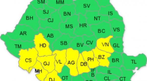 codul galben de ploi abundente care vizeaza 9 judete din sud prelungit pana maine la ora 20 00