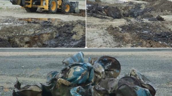 antierul autostrazii arad timi oara butoaie cu substan e necunoscute au fost ascunse de muncitori in pamant