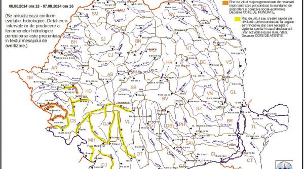 cod portocaliu de inundatii pentru raurile din judetele caras severin si timis