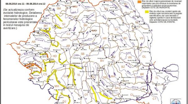 cod portocaliu de inundatii pentru raurile din judetele caras severin si timis vezi harta