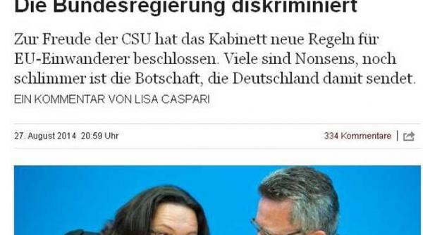 die zeit guvernul german ii discrimineaza pe romani