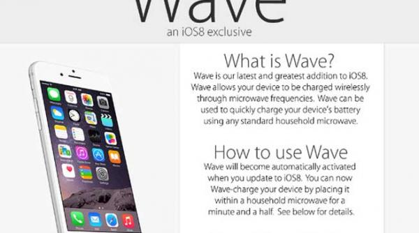video wave aplicatia ios8 care permite incarcarea telefonului in cuptorul cu microunde