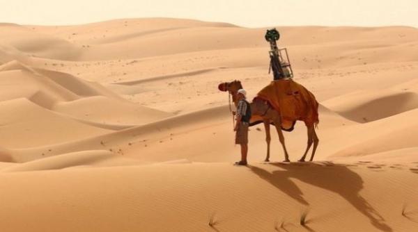 google fotografiaza desertul de pe spatele unei camile