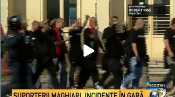 trenul cu ultrasi maghiari au ajuns in bucuresti suporterii maghiari escortati la arena nationala