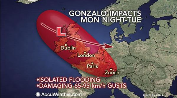 uraganul gonzalo face ravagii in marea britanie trei persoane au murit in urma furtunilor video