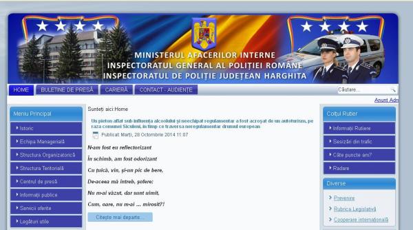 poeti cu epoleti politia harghita da comunicate in versuri cu tuica vin si un pic de bere de aceea ma intreb sofere