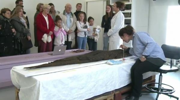 mumie de crocodil restaurata sub ochii publicului la luvru lens