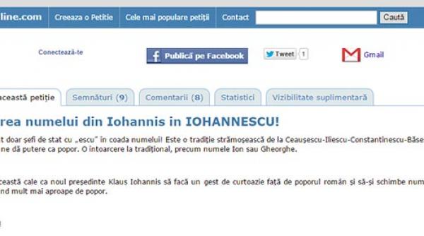 peti ie online schimbare pana la capat iohannis in iohannescu