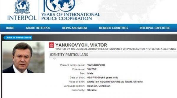 ianukovici este dat in urmarire internationala