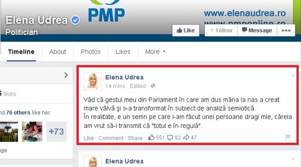 elena udrea recunoa te gestul interlop pe facebook am vrut sa i transmit ca