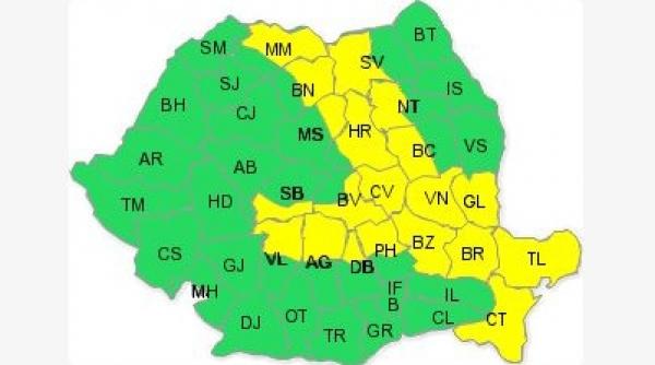 cod galben de ploi ninsori si vant puternic