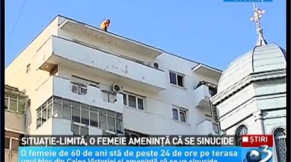 o femeie bucuresti ameninta de 24 de ore ca se arunca de pe un bloc