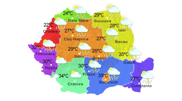 prognoza meteo 16 iunie cod galben de ploi