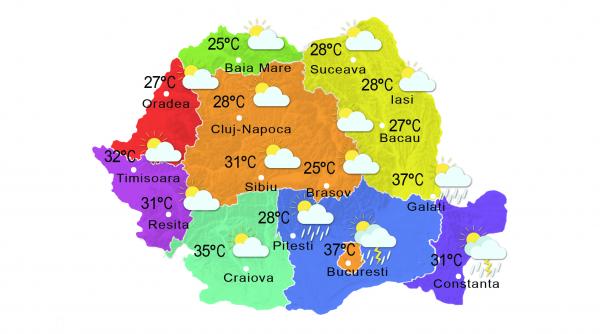 prognoza meteo 10 iulie cer variabil si ploi locale