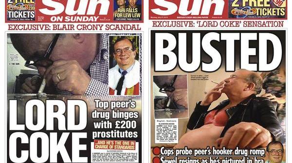 scandal urias la camera lorzilor vicepresedintele john sewel surprins prizand cocaina in compania unor prostituate