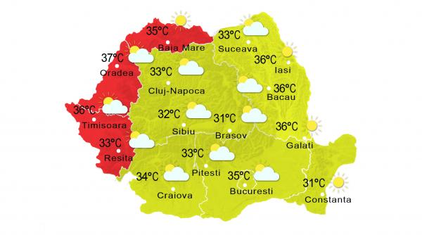 prognoza meteo 11 august de o saptamana sub cod galben