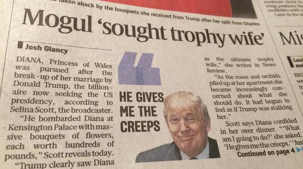 magnatul donald trump si a dorit o pe lady diana ca sotie trofeu