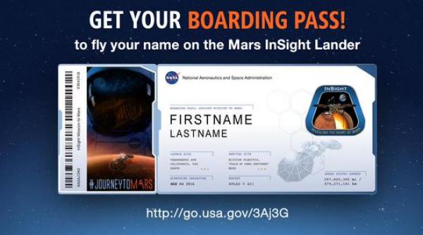 nasa invita oamenii sa isi trimita numele spre planeta marte