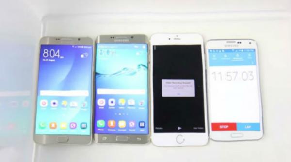 testul apei pentru galaxy note 5 s6 edge plus si iphone 6 plus