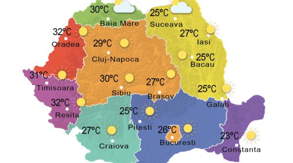 meteo cer senin si temperaturi ridicate