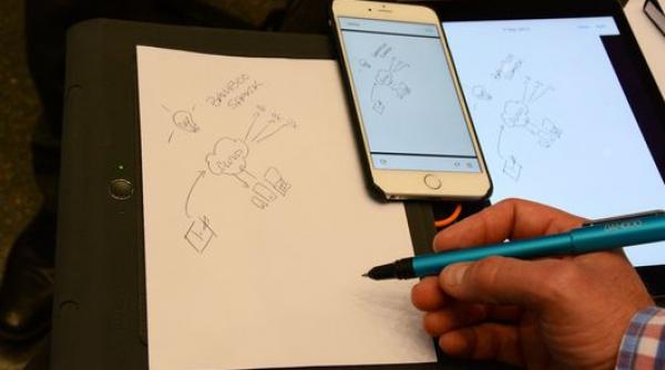 pixul magic scrii pe hartie si iti apare pe tableta