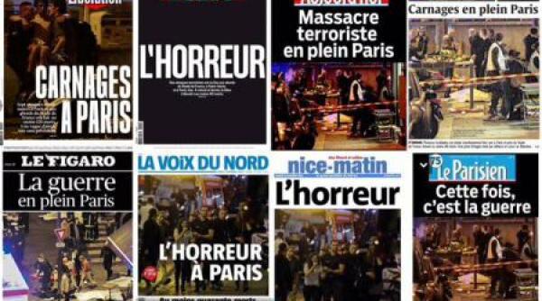 atentatele de la paris tin prima pagina a presei franceze si europene