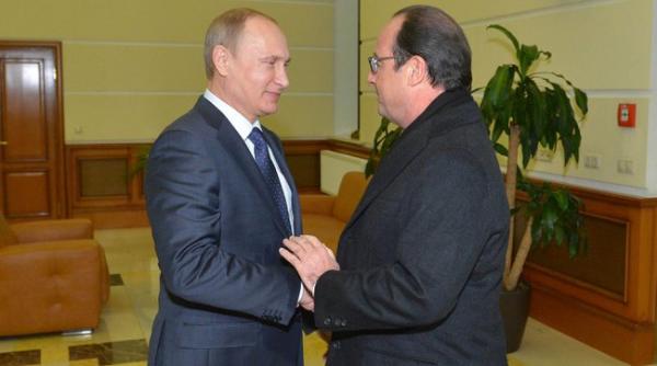 vladimir putin a fost sunat de francois hollande cei doi vor sa isi coordoneze actiunile impotriva terorismului din siria