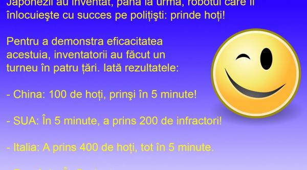 bancul zilei robotul de prins hoti a ajuns si in romania