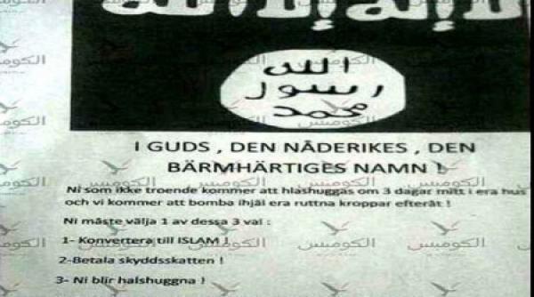 politia suedeza in alerta daca nu va convertiti in 3 zile va decapitam la voi in casa