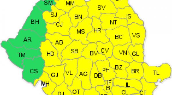 avertizare meteo cod galben de ger in cea mai mare parte a tarii in urmatoarele 5 zile
