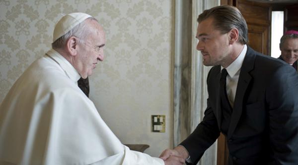 leonardo dicaprio primit in audienta de papa francisc