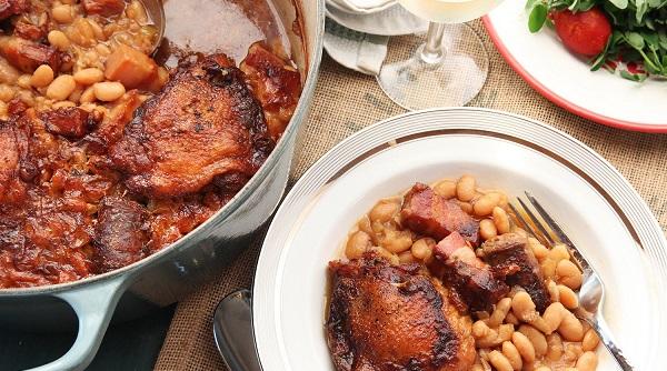 reteta zilei gasca la cuptor cu iahnie de fasole alba