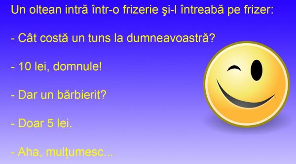 bancul zilei cu olteanul la frizer