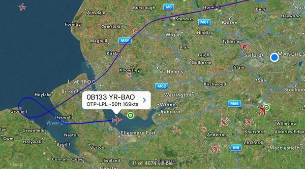 aterizare de urgenta la liverpool a unui avion blue air