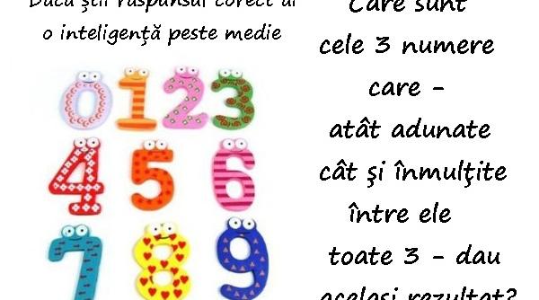 afla daca ai inteligenta peste medie jocul celor 3 numere