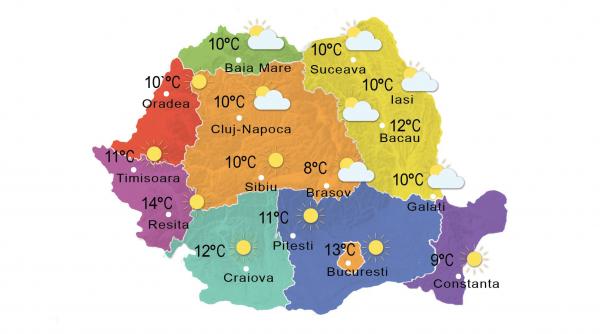 vreme frumoasa si temperaturi in crestere