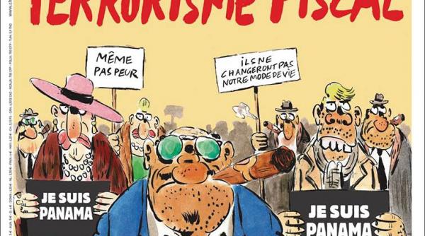 charlie hebdo are pe coperta o caricatura legata de scandalul panama papers