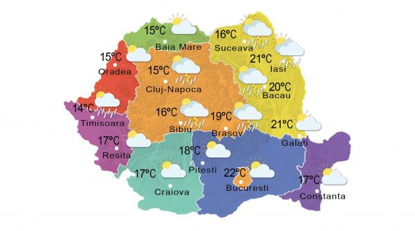 prognoza meteo 29 aprilie averse si descarcari electrice