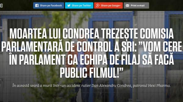 tolo ro moartea lui condrea trezeste comisia parlamentara de control a sri vom cere in parlament ca echipa de filaj sa faca public filmul