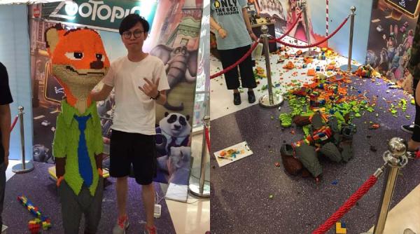 un copil a distrus o sculptura din piese lego de 15 000 dolari