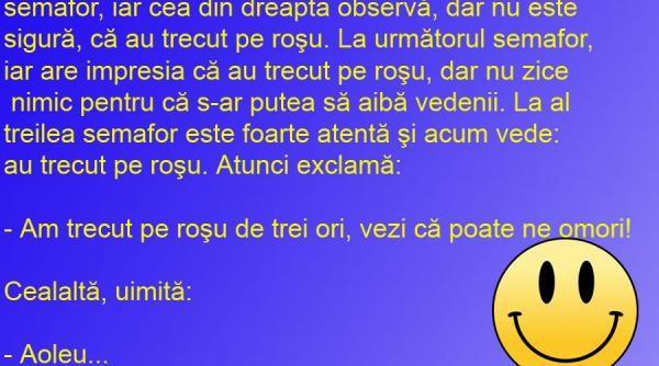bancul zilei doua blonde trec de doua ori pe rosu concluzia e una