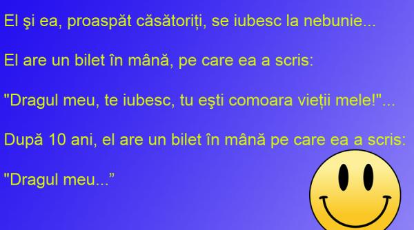 bancul zilei un bilet de dragoste dupa un deceniu de casnicie