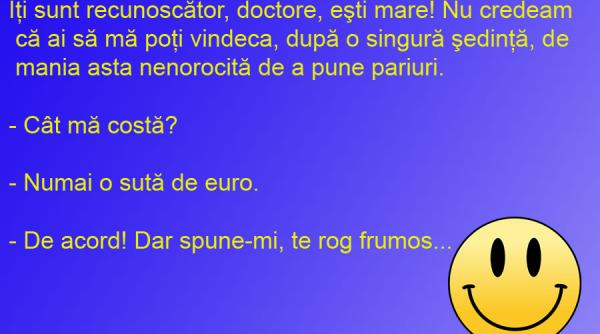 bancul zilei cu pariorul la psihiatru