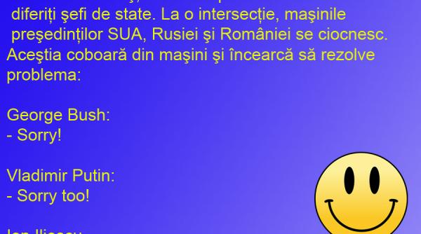 bancul zilei accident cu masinile presedintilor sua rusiei si romaniei ce spune fiecare