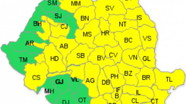 anm cod galben de ploi si vijelii extins in aproape toata tara