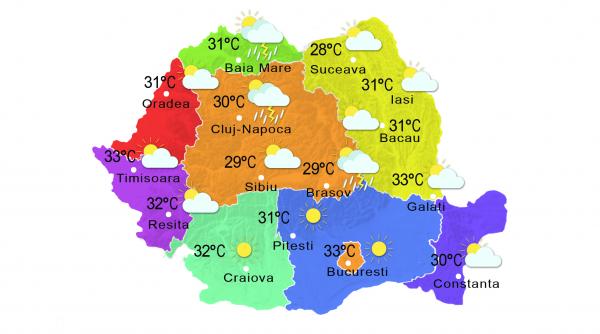 prognoza meteo pentru 25 26 si 27 iulie vreme calduroasa caniculara in sudul tarii