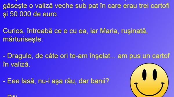 bancul zilei valiza de sub pat iti spune cat de mult te a inselat