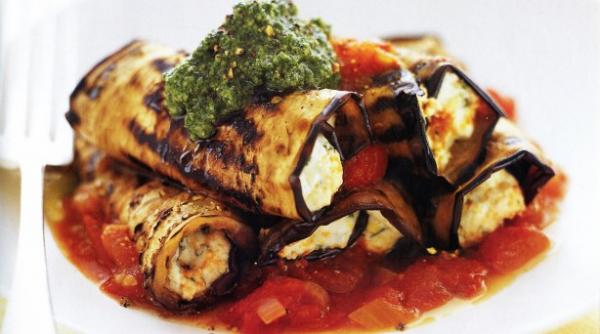 rulouri de vinete cu sunca