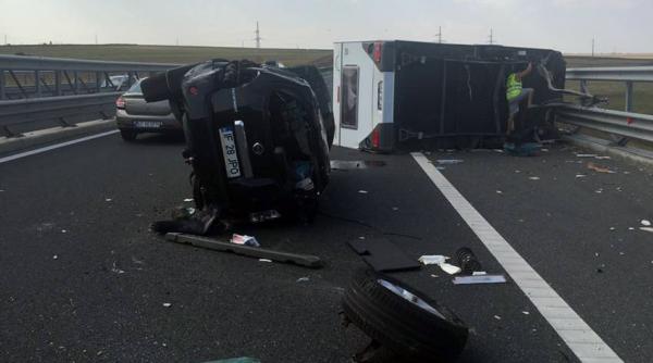 accident spectaculos pe autstrada soarelui