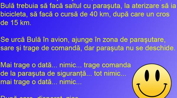 bancul zilei bula la un concurs de parasutisti